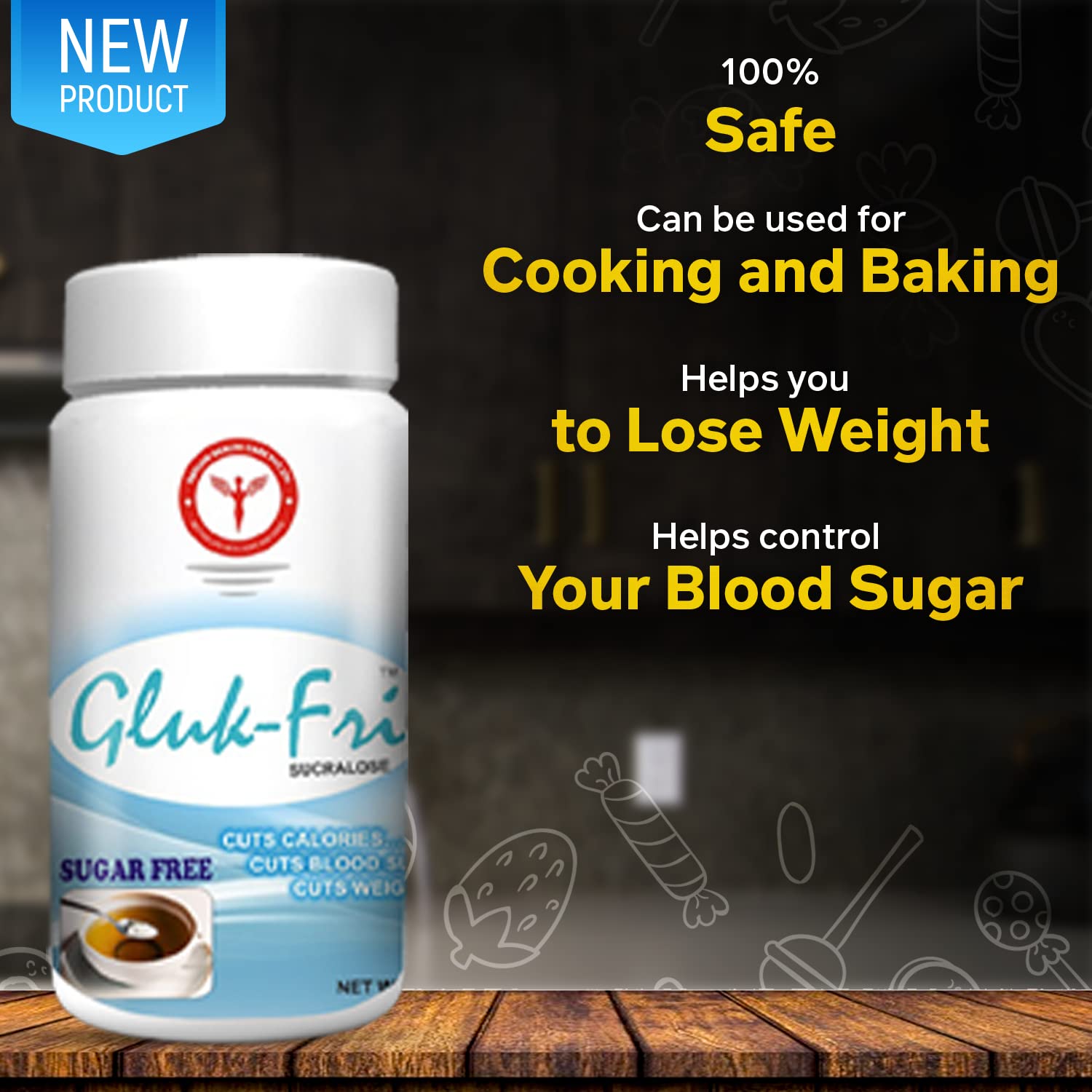 Daylon Health Care Gluk Fri (200 Gm) | Sugar Free Sucralose Powder