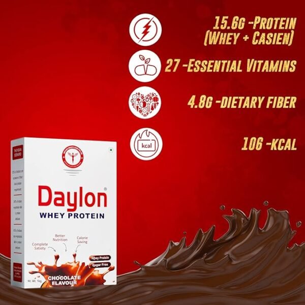 Daylon Whey Protein Powder For Diabetic Patients ( Chocolate Flavor ) - Image 4